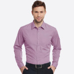 Men Mauve Slim Fit Solid Formal Shirt