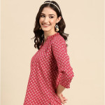 Red Floral Printed Kurti