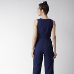 Women Navy Blue Wrap Detail Jumpsuit