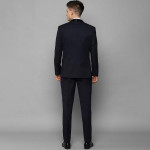 Men Navy Blue Solid Slim-Fit Single-Breasted Two-Piece Party Suit